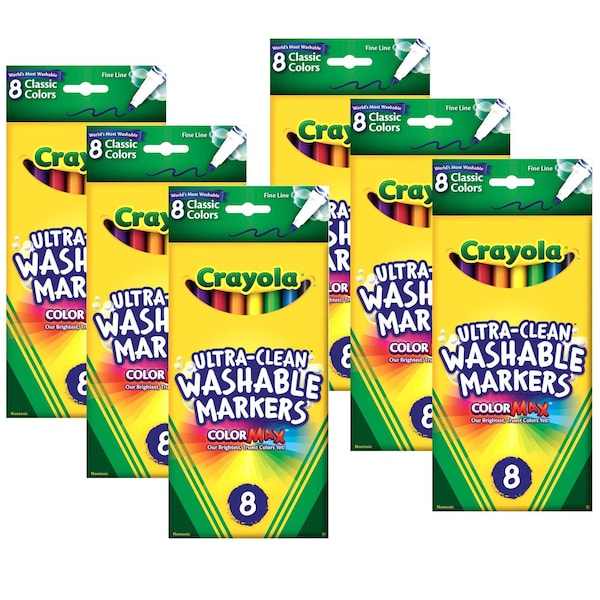 Washable Formula Markers, Fine Tip, Classic Colors, PK48